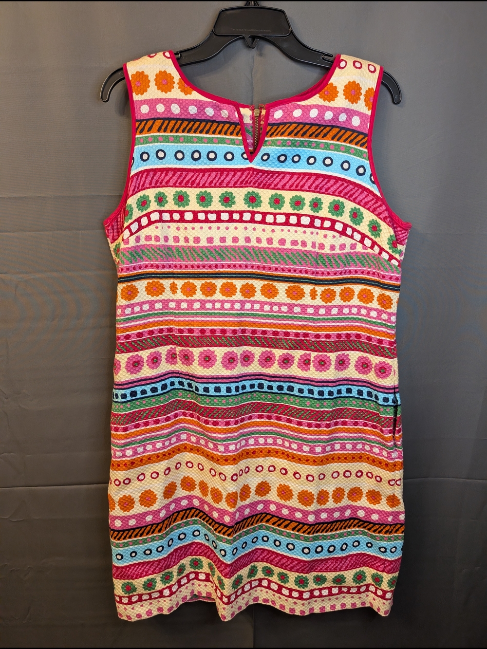 Talbots Multicolor Striped Floral Midi Dress - Pink Trim
